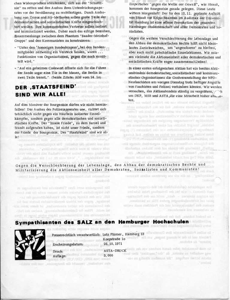 Bild zu Sympathisanten des SALZ (SdS) an den Hamburger Hochschulen