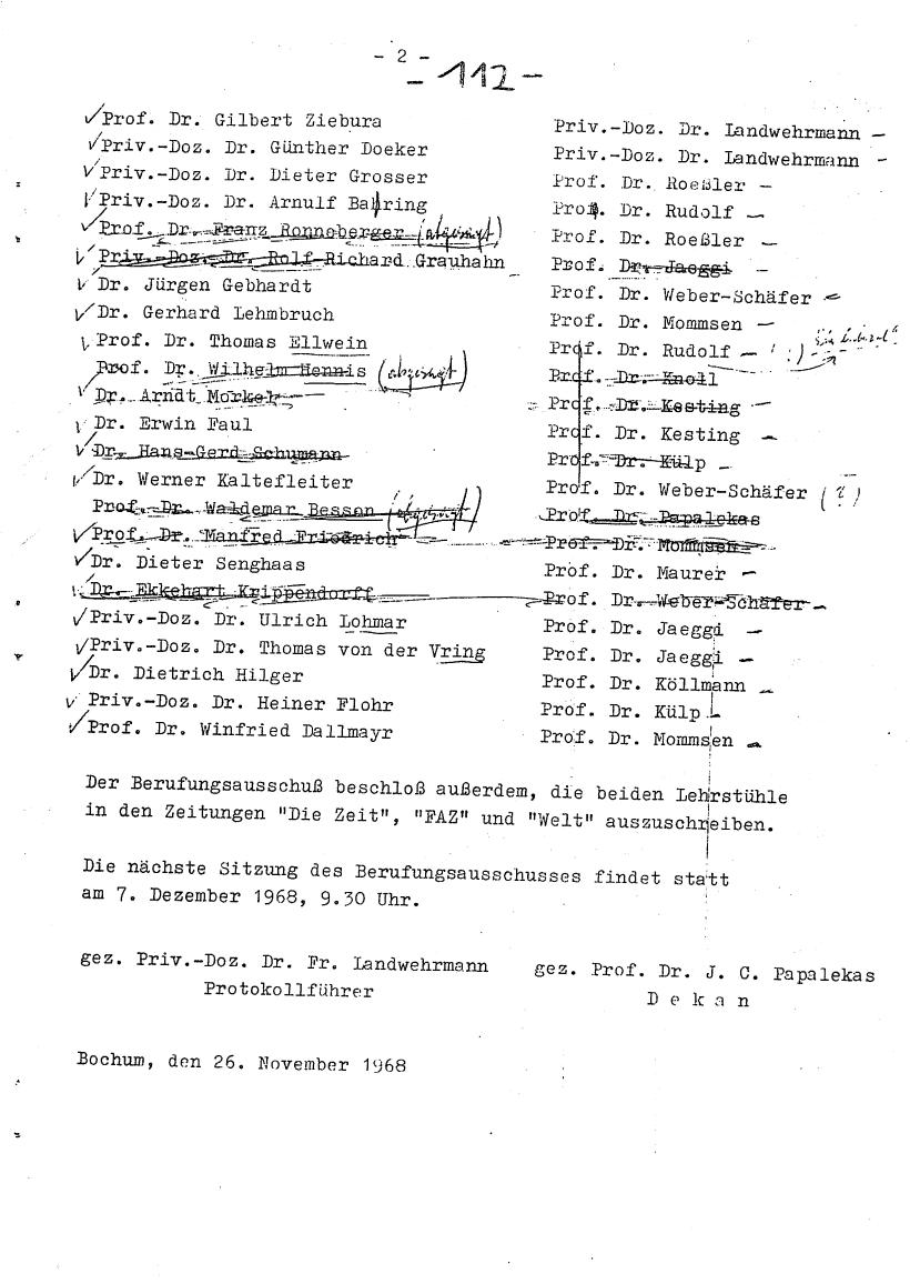 Bochum_VDS_1969_RUB_Berufungspolitik_122