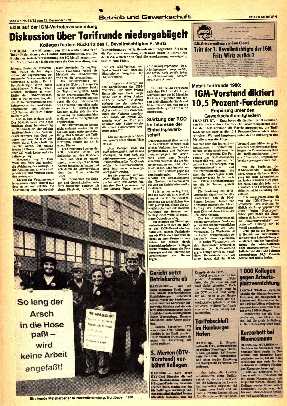 Roter Morgen, 13. Jg., 21. Dezember 1979, Nr. 51/52, Seite 4