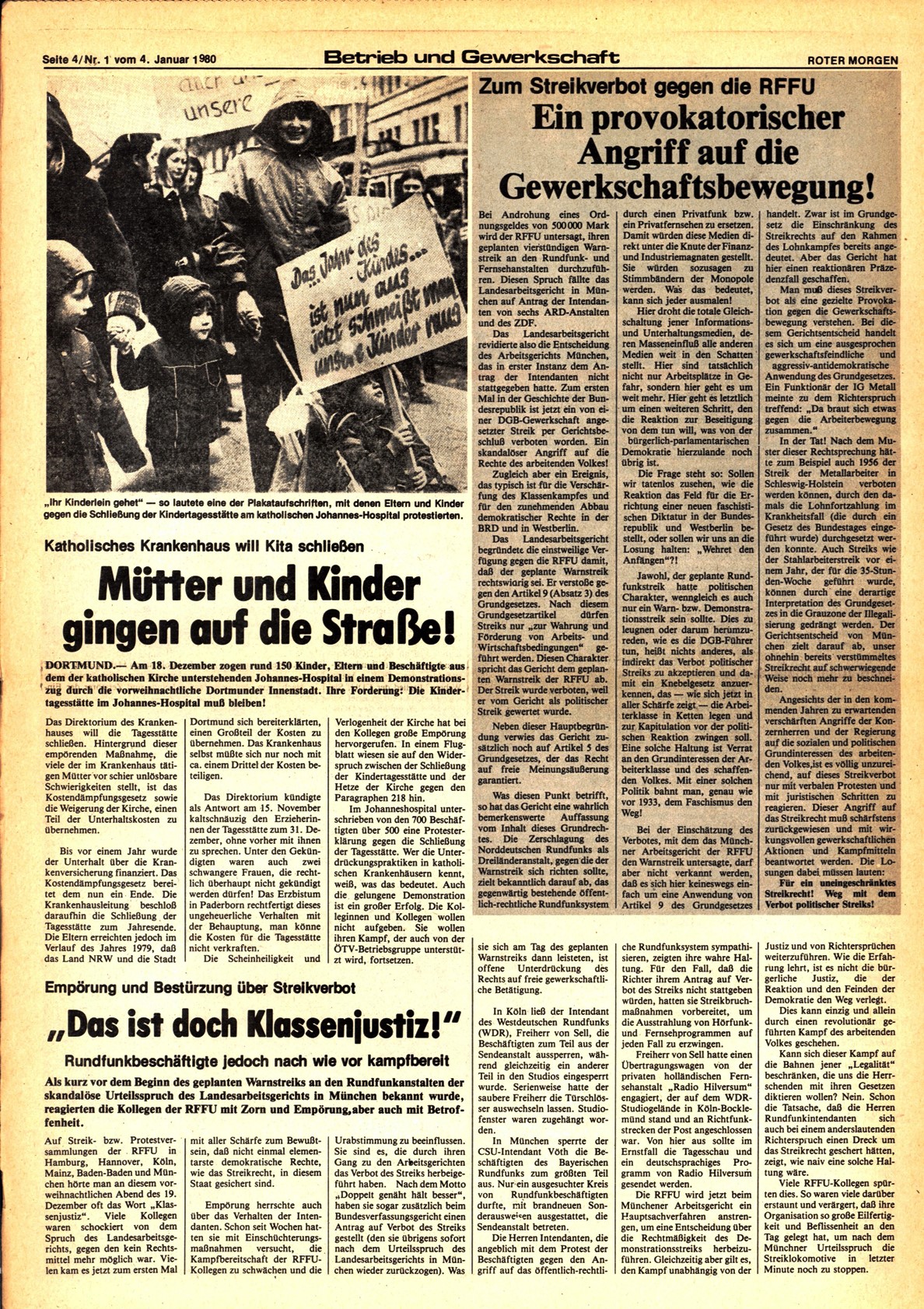 Roter Morgen, 14. Jg., 4. Januar 1980, Nr. 1, Seite 4