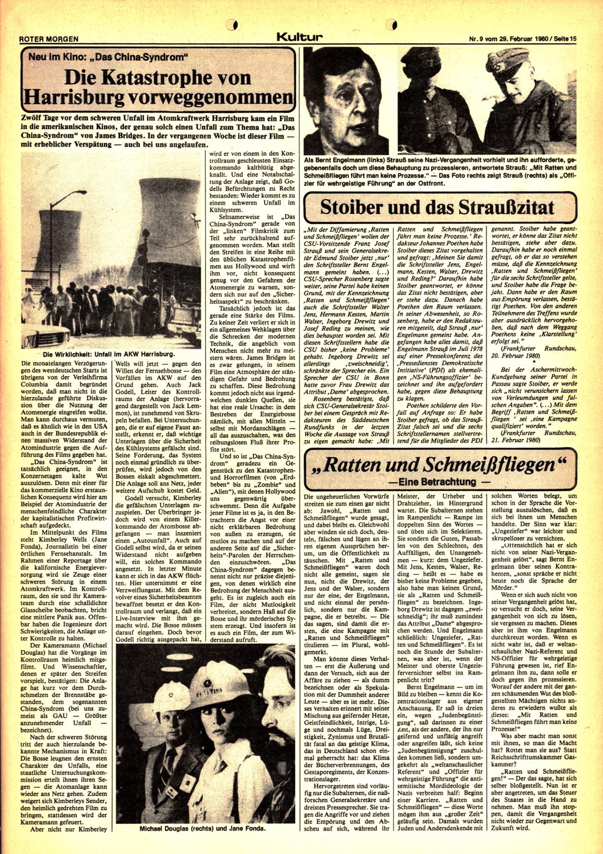 Roter Morgen, 14. Jg., 29. Februar 1980, Nr. 9, Seite 15
