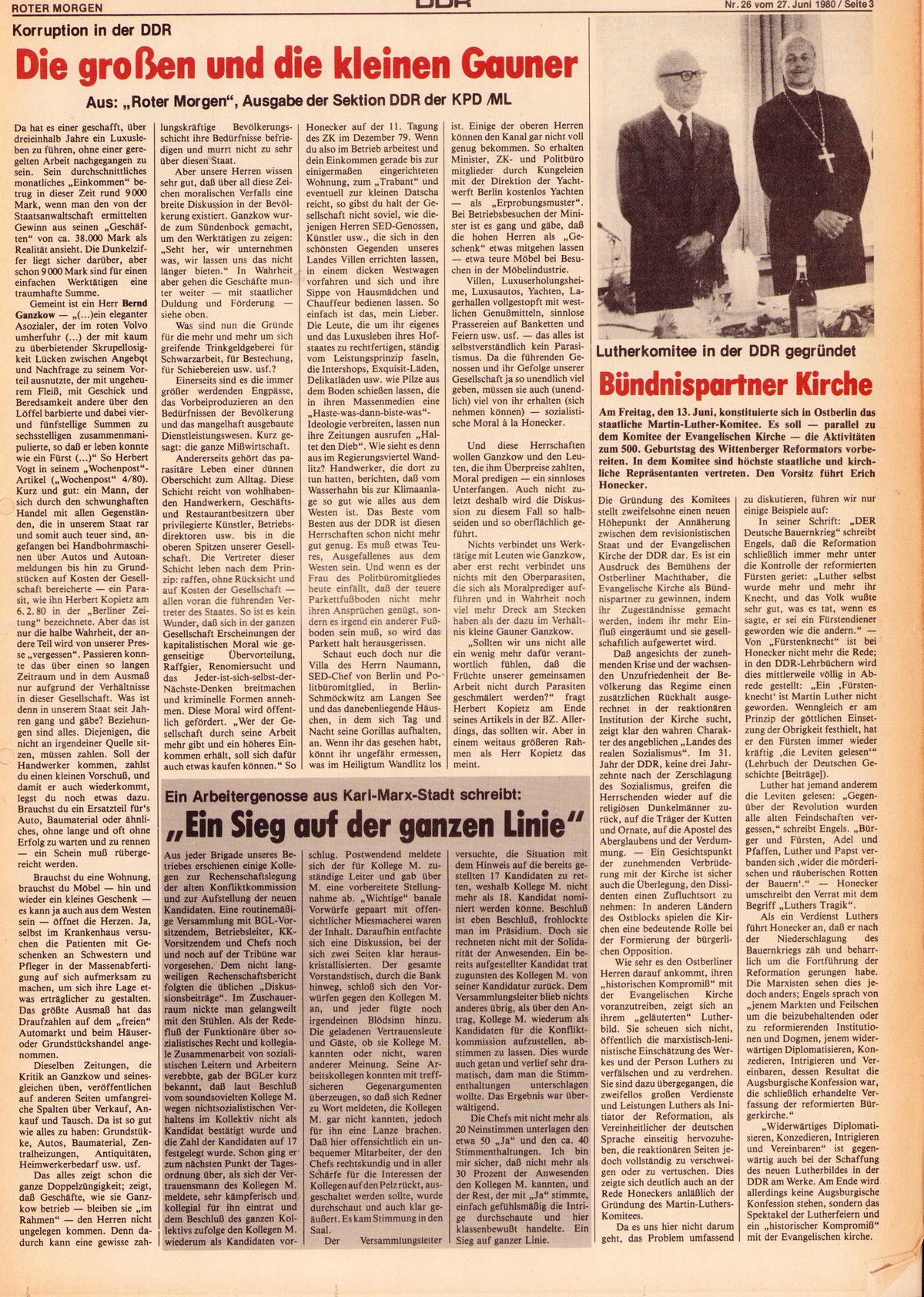 Roter Morgen, 14. Jg., 27. Juni 1980, Nr. 26, Seite 3