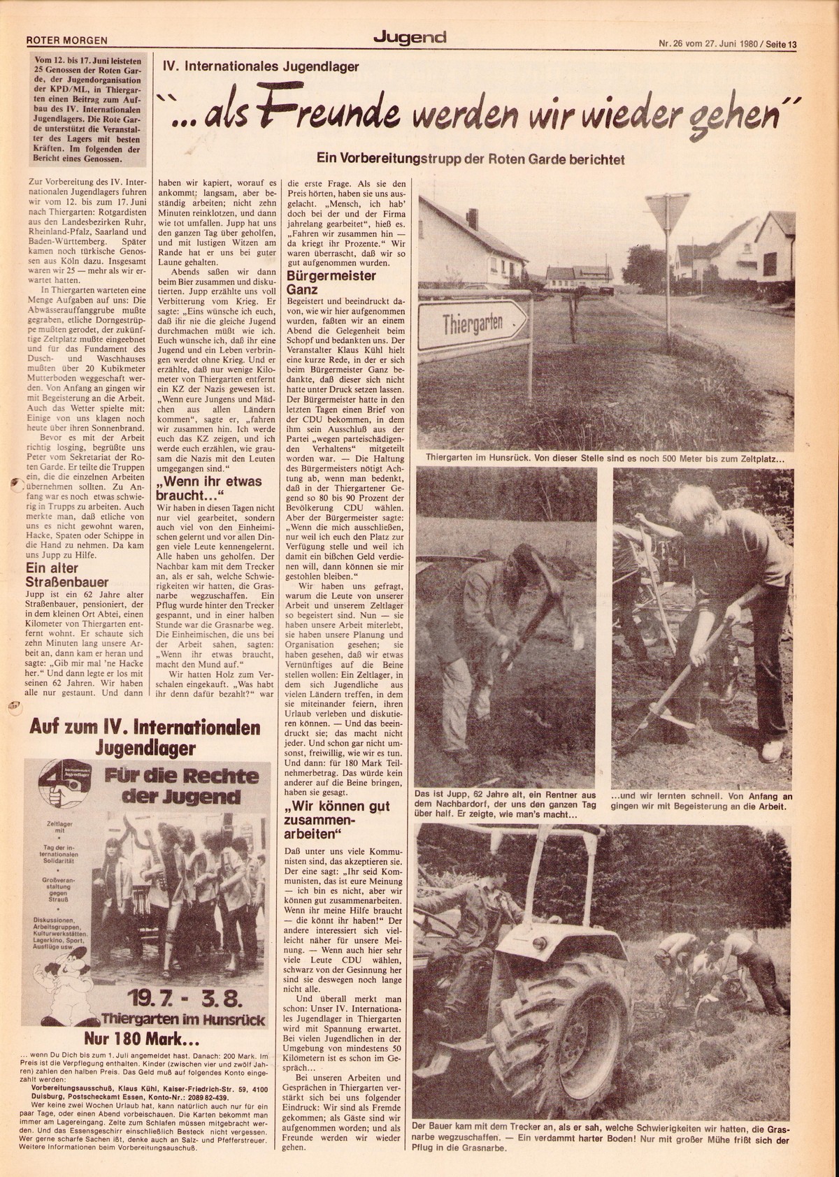 Roter Morgen, 14. Jg., 27. Juni 1980, Nr. 26, Seite 13