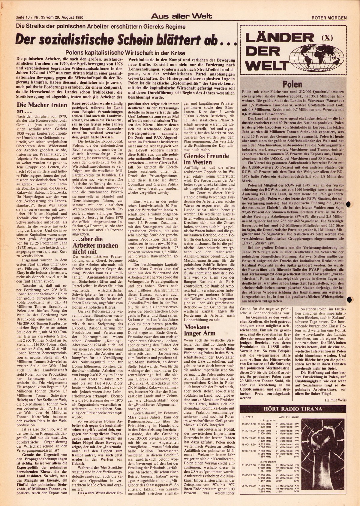 Roter Morgen, 14. Jg., 29. August 1980, Nr. 35, Seite 10