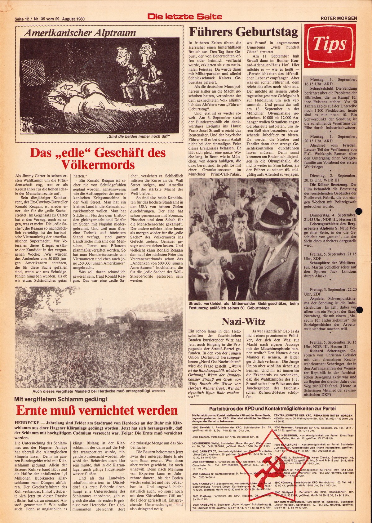 Roter Morgen, 14. Jg., 29. August 1980, Nr. 35, Seite 12