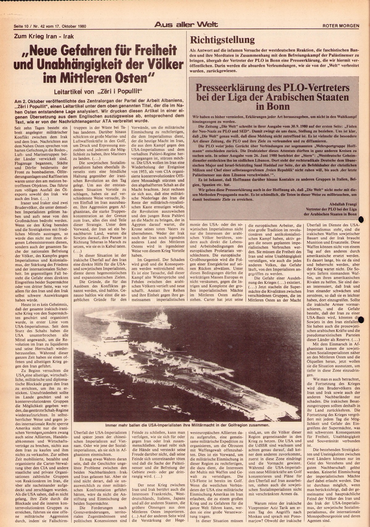 Roter Morgen, 14. Jg., 17. Oktobber 1980, Nr. 42, Seite 10