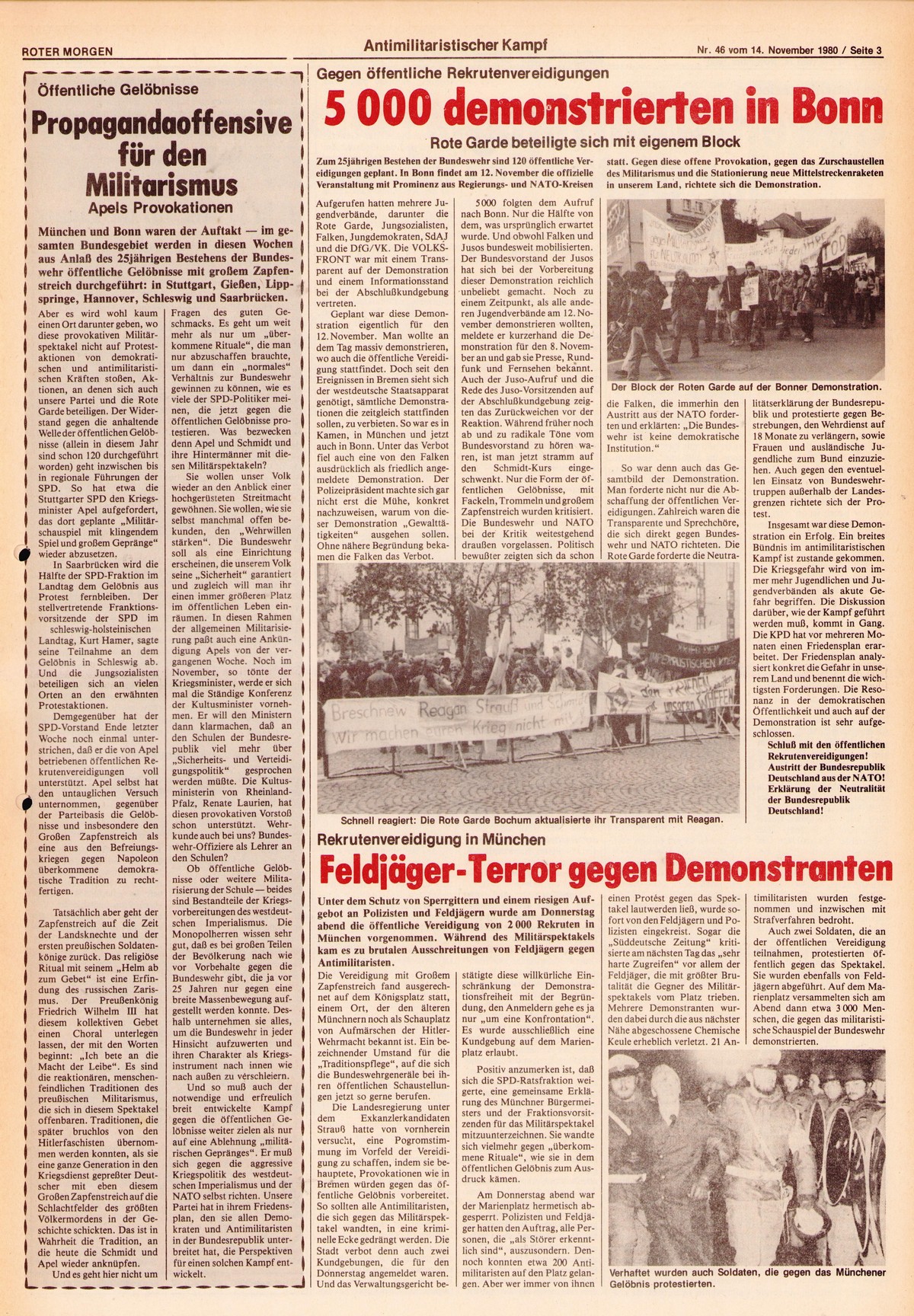 Roter Morgen, 14. Jg., 14. November 1980, Nr. 46, Seite 3
