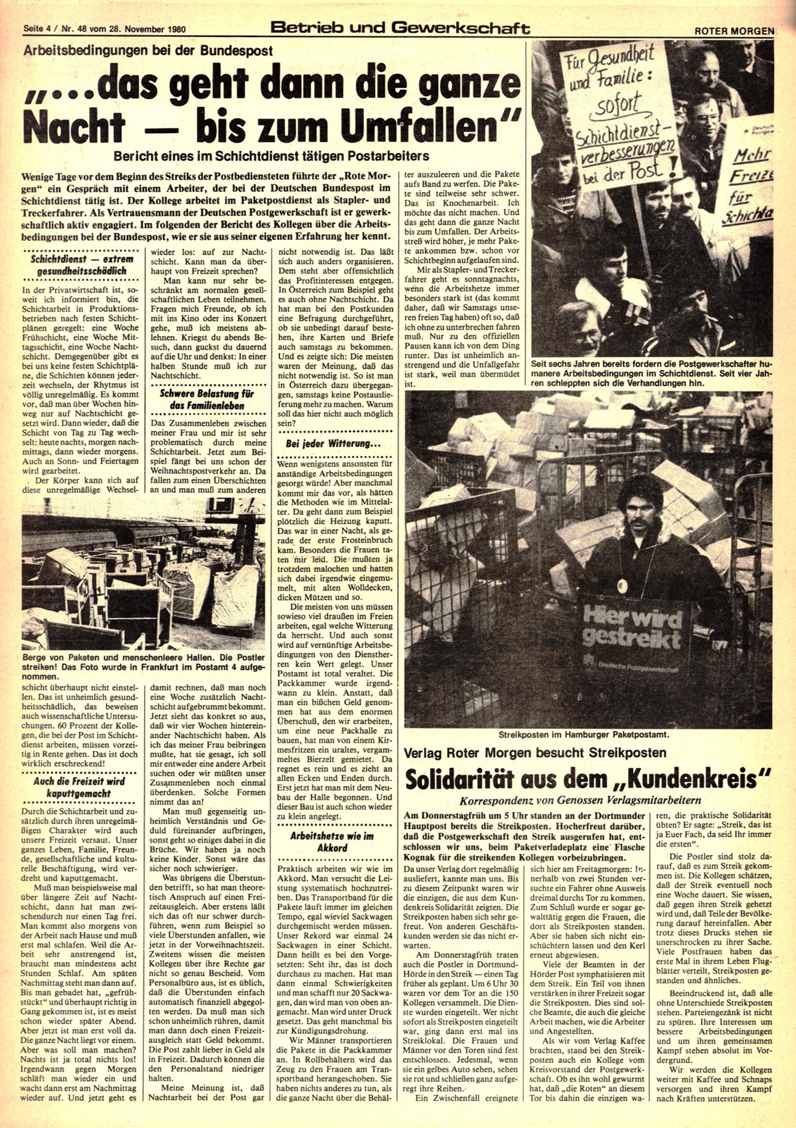 Roter Morgen, 14. Jg., 28. November 1980, Nr. 48, Seite 4