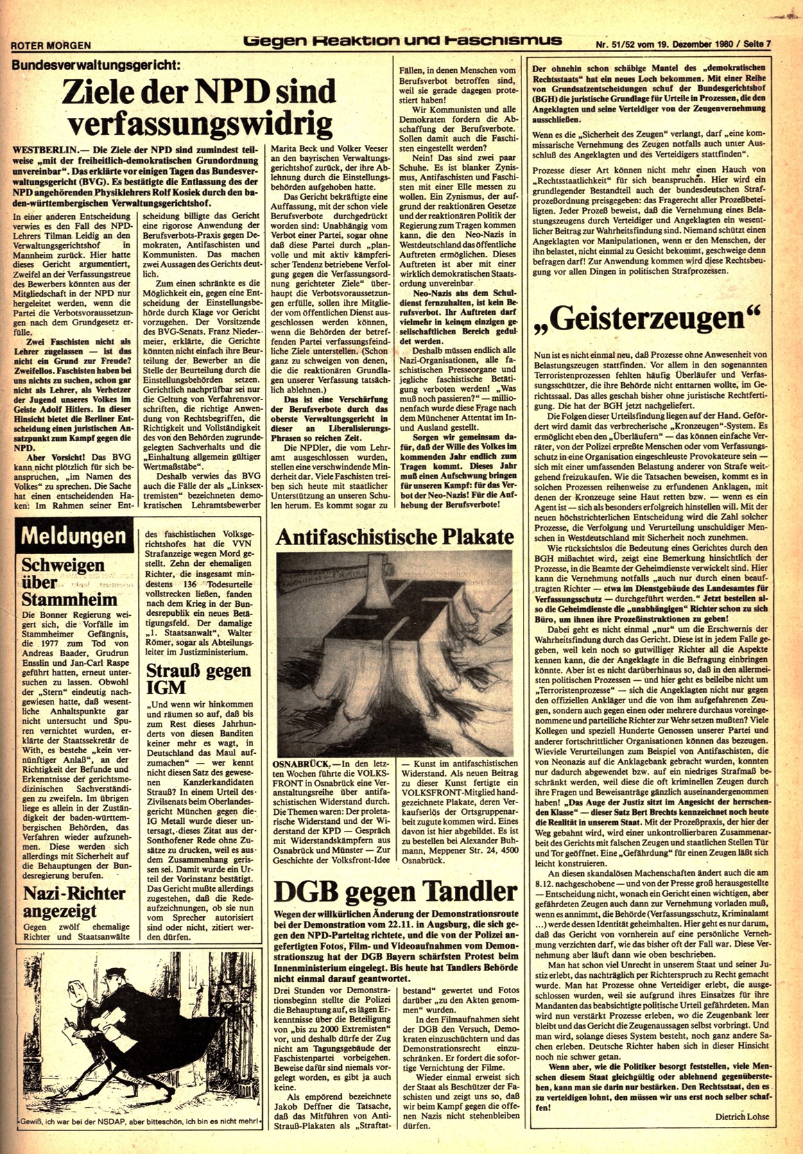 Roter Morgen, 14. Jg., 19. Dezember 1980, Nr. 51/52, Seite 7