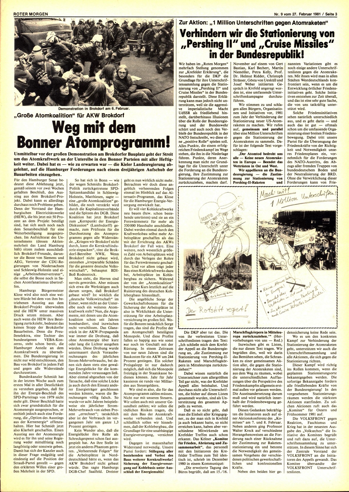 Roter Morgen, 15. Jg., 27. Februar 1981, Nr. 9, Seite 3