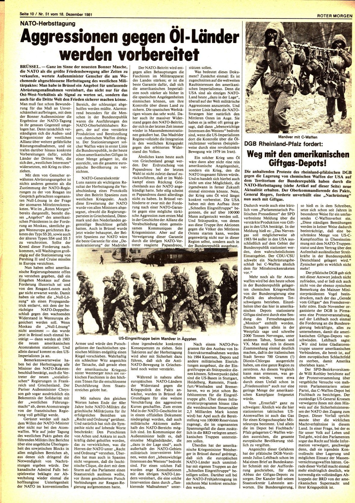 Roter Morgen, 15. Jg., 18. Dezember 1981, Nr. 51, Seite 10