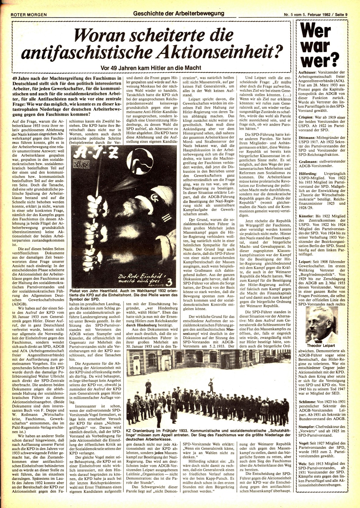 Roter Morgen, 16. Jg., 5. Februar  1982, Nr. 5, Seite 9