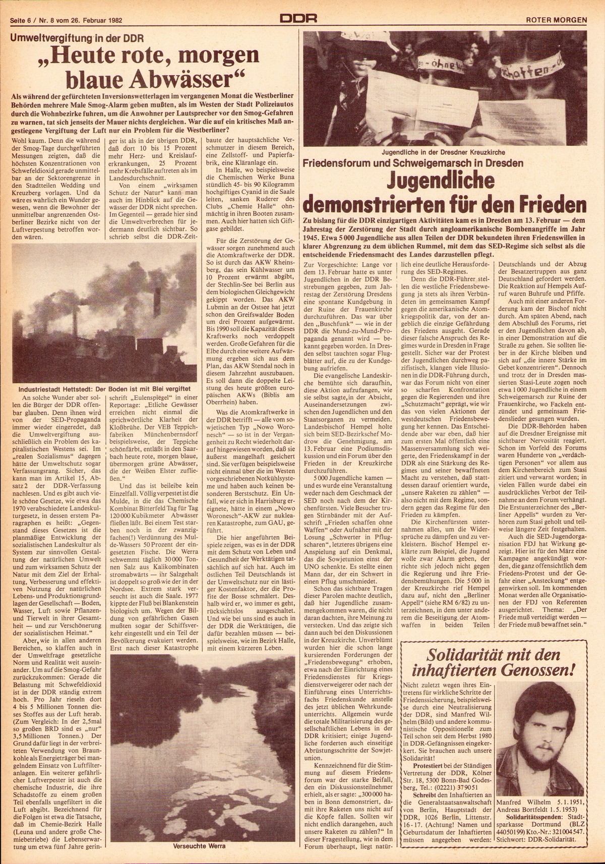 Roter Morgen, 16. Jg., 26. Februar  1982, Nr. 8, Seite 6