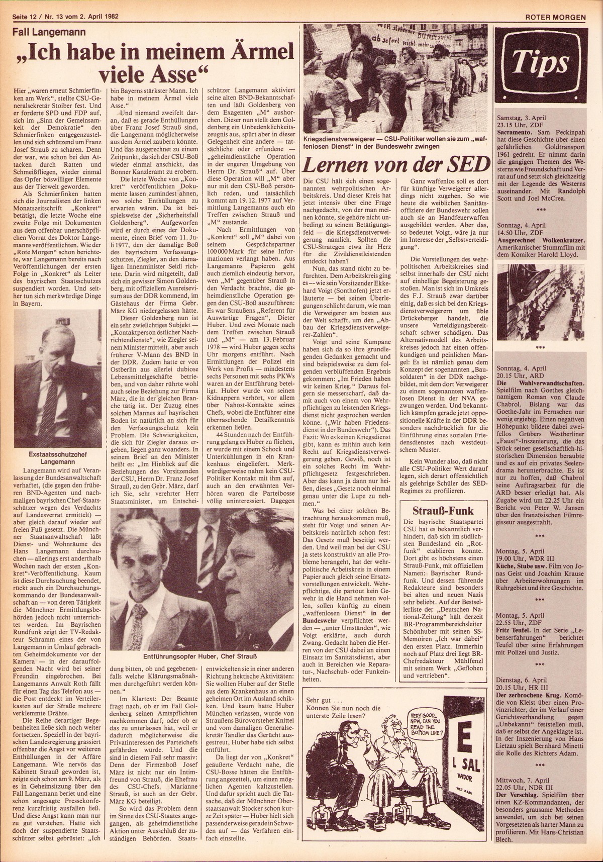 Roter Morgen, 16. Jg., 2. April  1982, Nr. 13, Seite 12