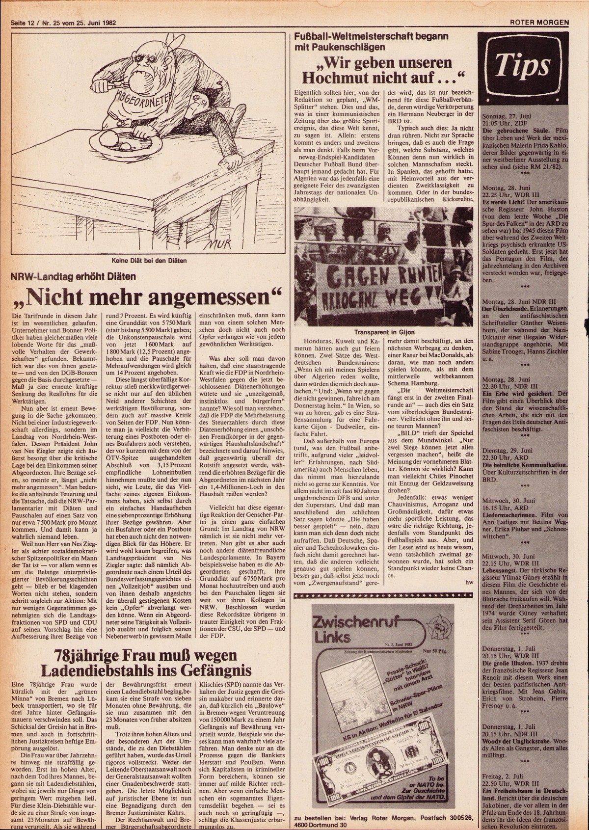 Roter Morgen, 16. Jg., 25. Juni 1982, Nr. 25, Seite 12