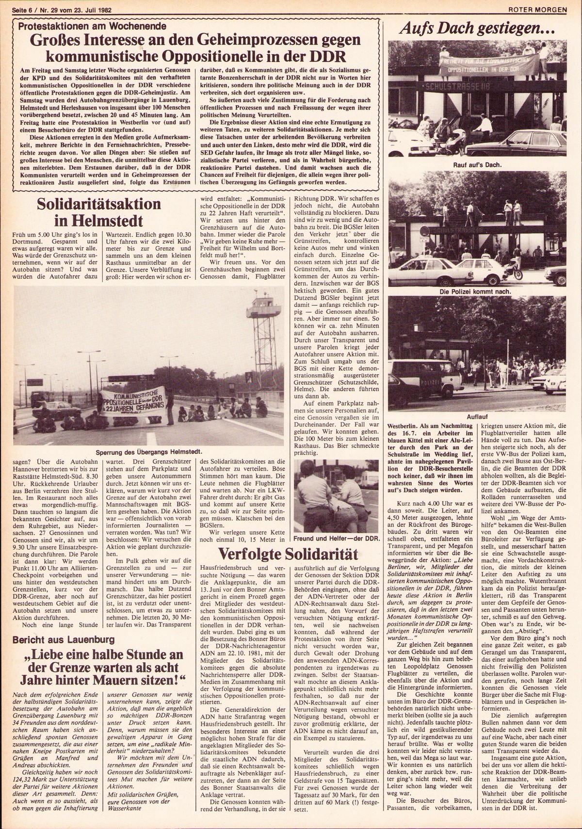 Roter Morgen, 16. Jg., 23. Juli 1982, Nr. 29, Seite 6