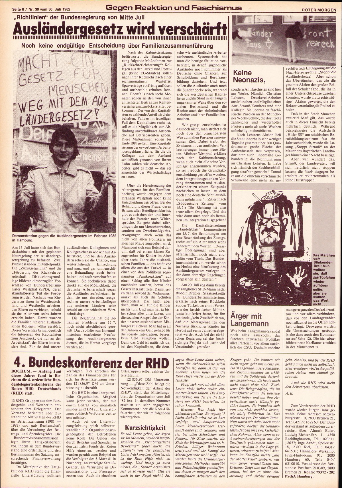Roter Morgen, 16. Jg., 30. Juli 1982, Nr. 30, Seite 6
