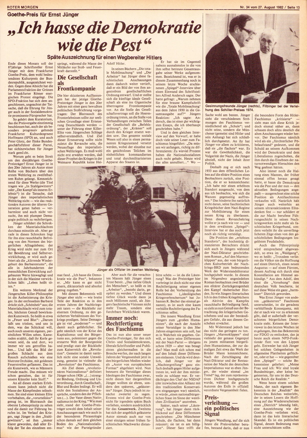 Roter Morgen, 16. Jg., 27. August 1982, Nr. 34, Seite 13