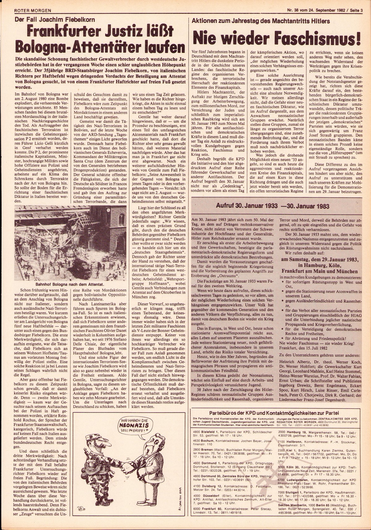 Roter Morgen, 16. Jg., 24. September 1982, Nr. 38, Seite 3