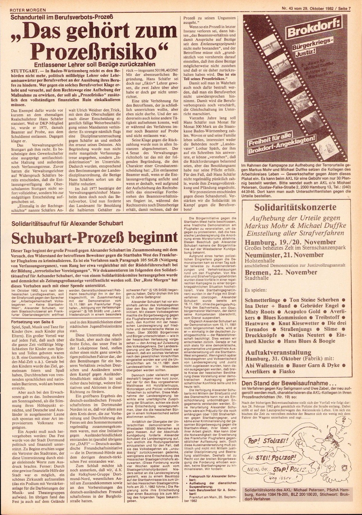 Roter Morgen, 16. Jg., 29. Oktober 1982, Nr. 43, Seite 7