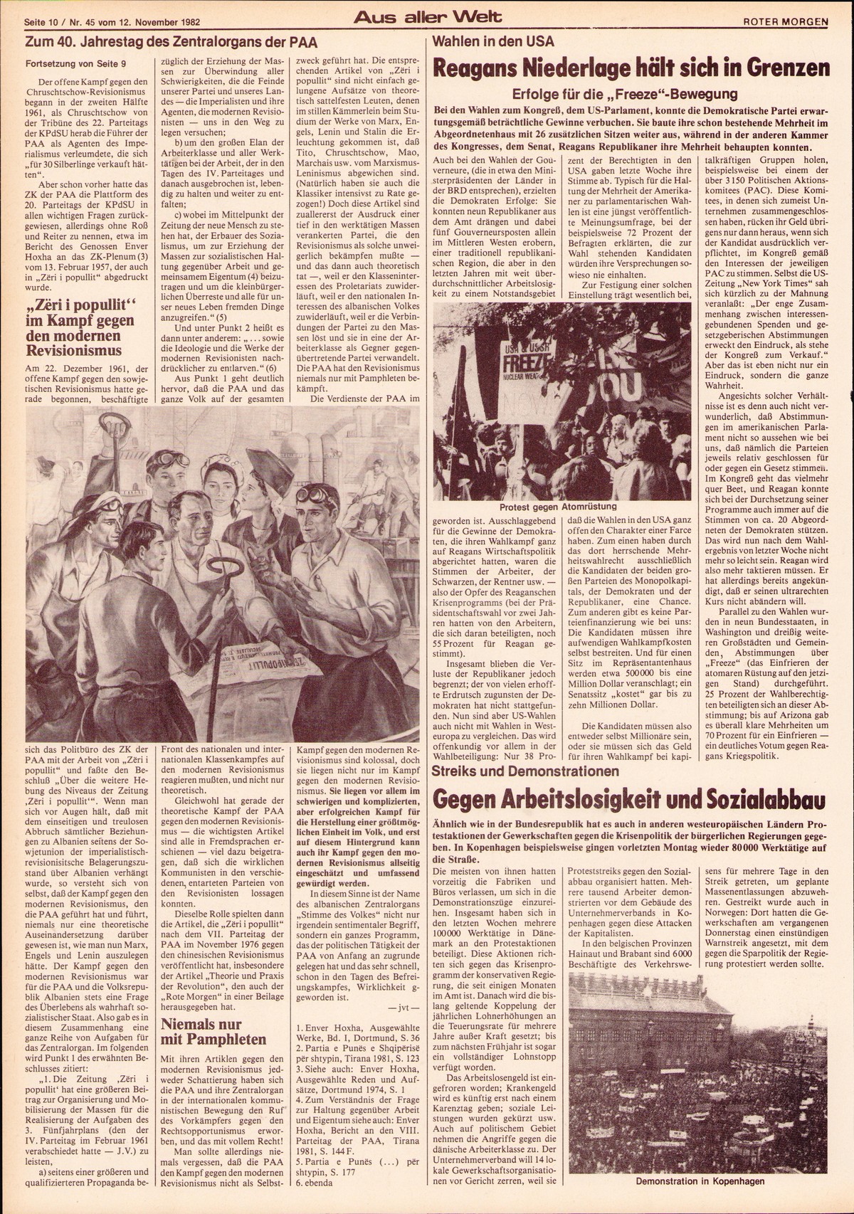 Roter Morgen, 16. Jg., 12. November 1982, Nr. 45, Seite 10