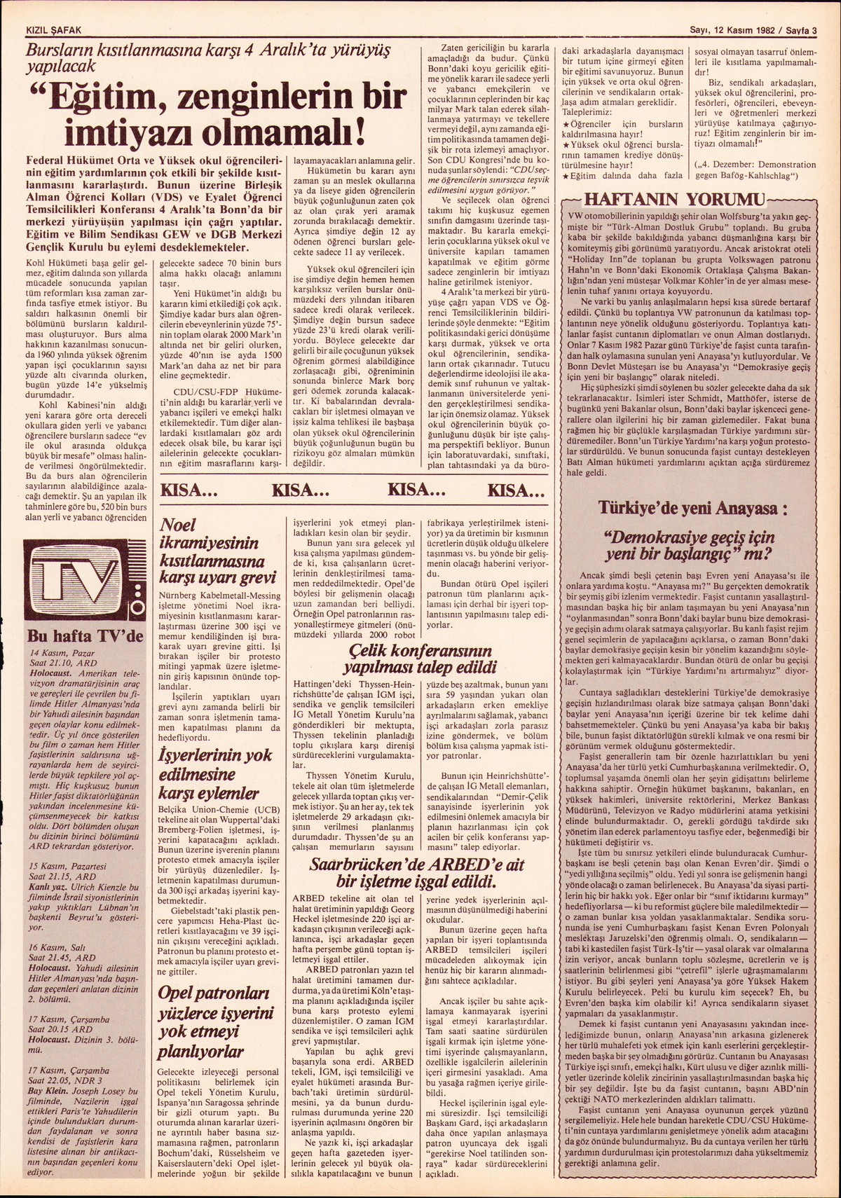 Roter Morgen, 16. Jg., 12. November 1982, Nr. 45, Seite 16