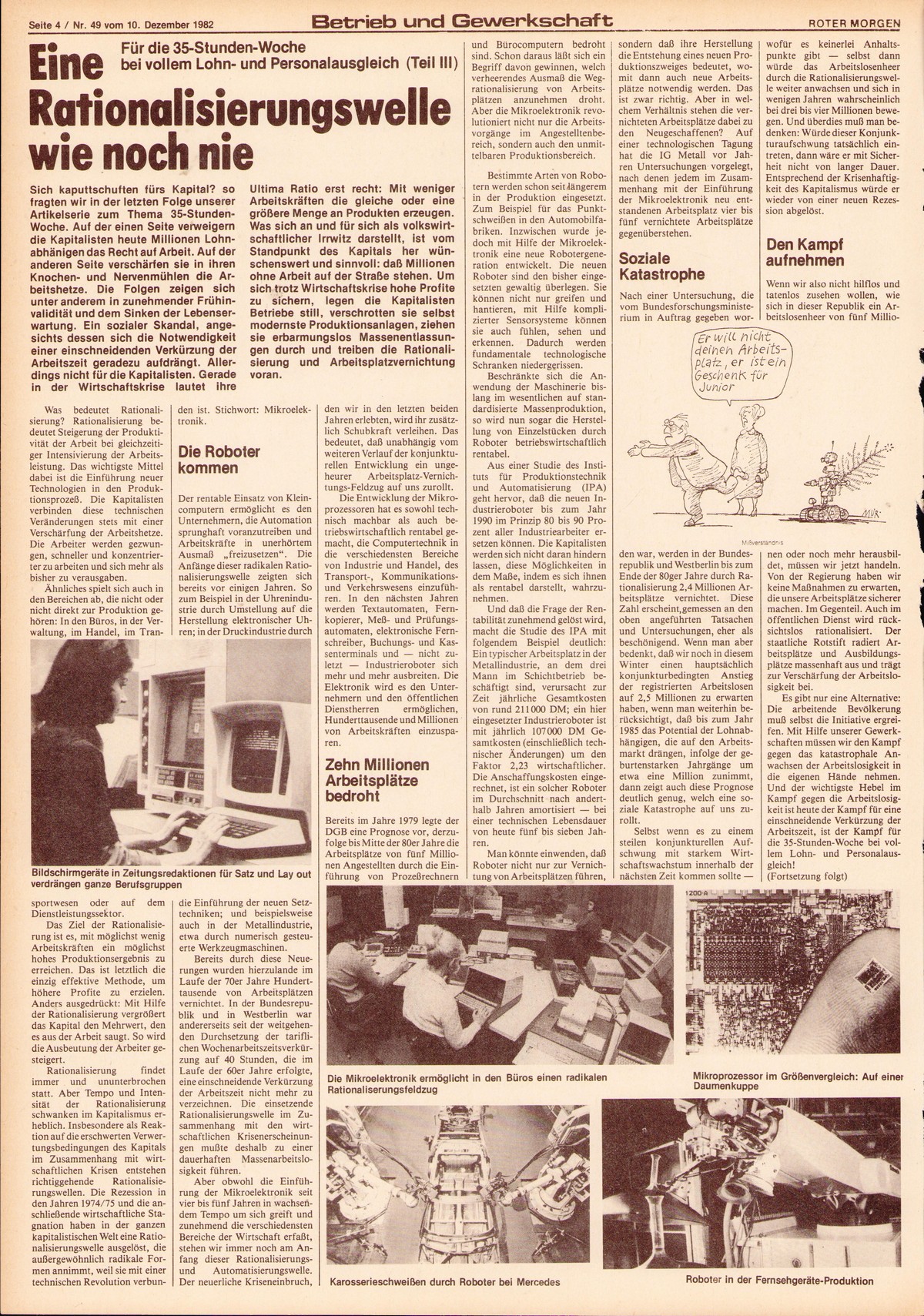Roter Morgen, 16. Jg., 10. Dezember 1982, Nr. 49, Seite 4