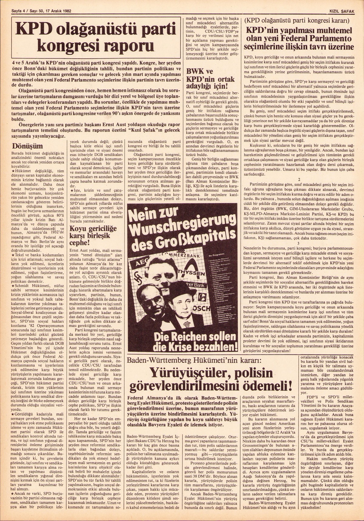 Roter Morgen, 16. Jg., 17. Dezember 1982, Nr. 50, Seite 16