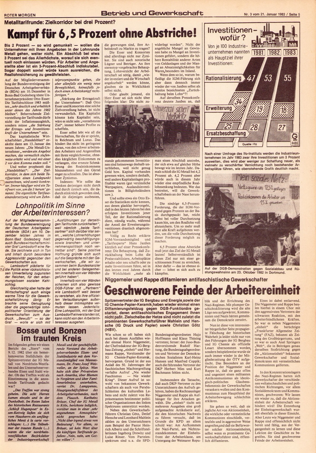 Roter Morgen, 17. Jg., 22. Januar 1983, Nr. 3, Seite 5