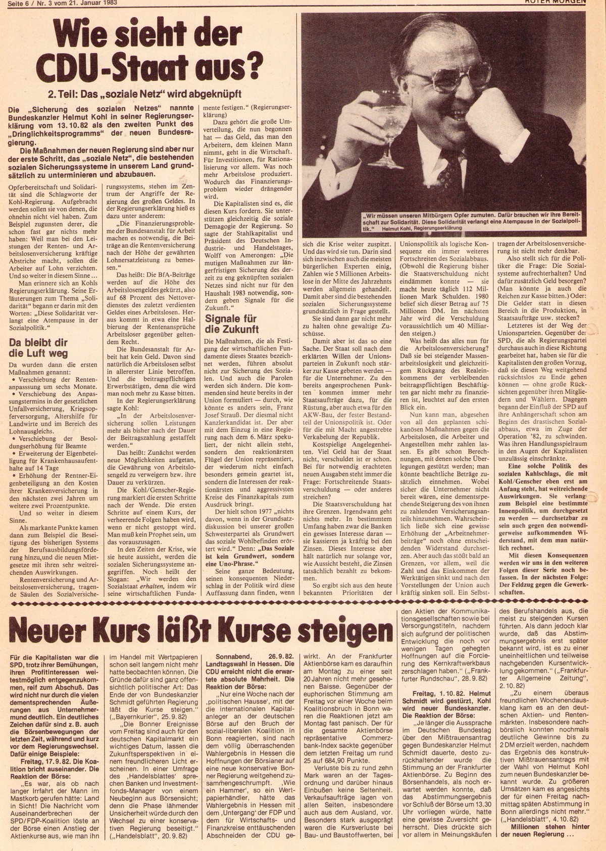Roter Morgen, 17. Jg., 22. Januar 1983, Nr. 3, Seite 6