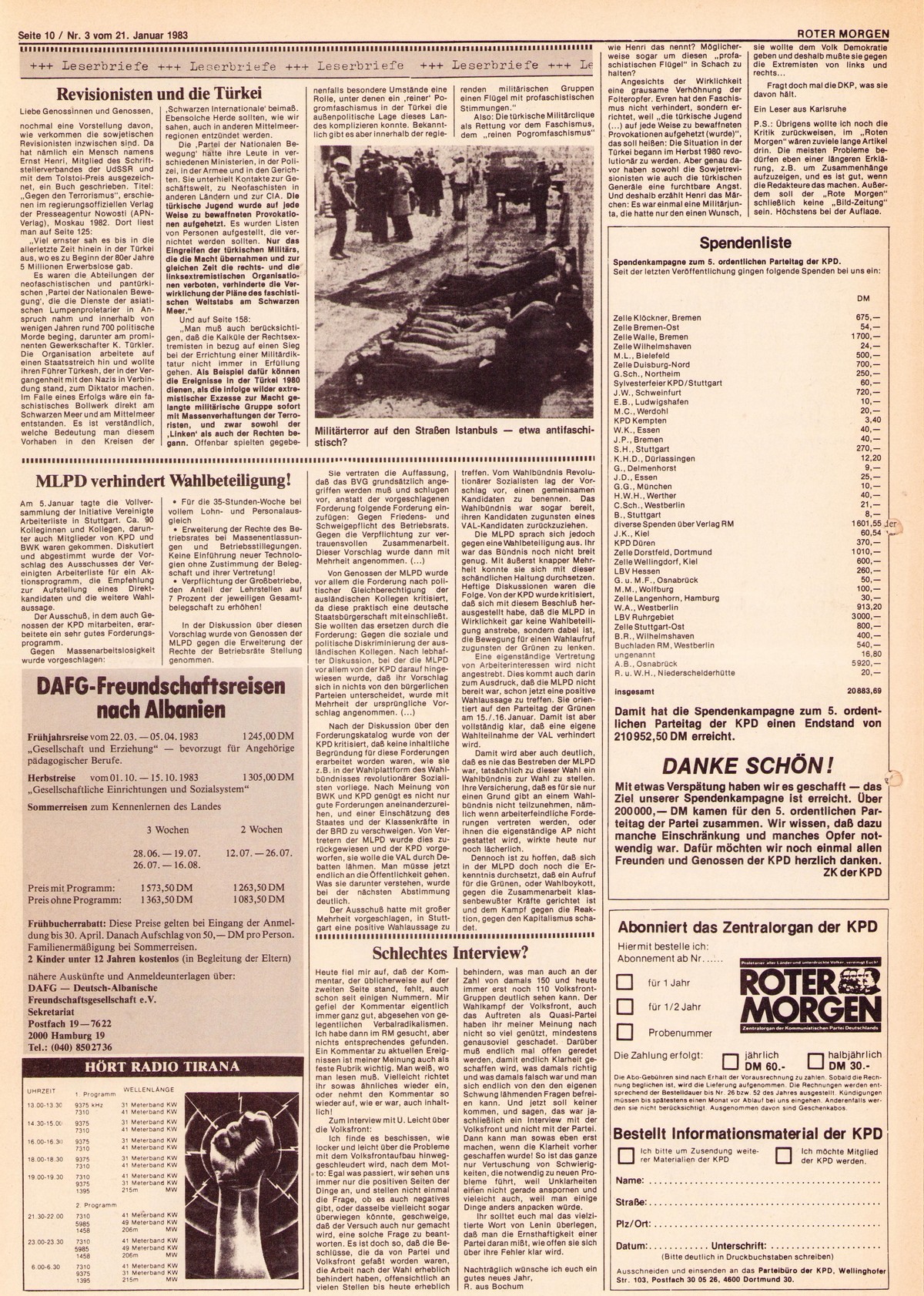 Roter Morgen, 17. Jg., 22. Januar 1983, Nr. 3, Seite 10