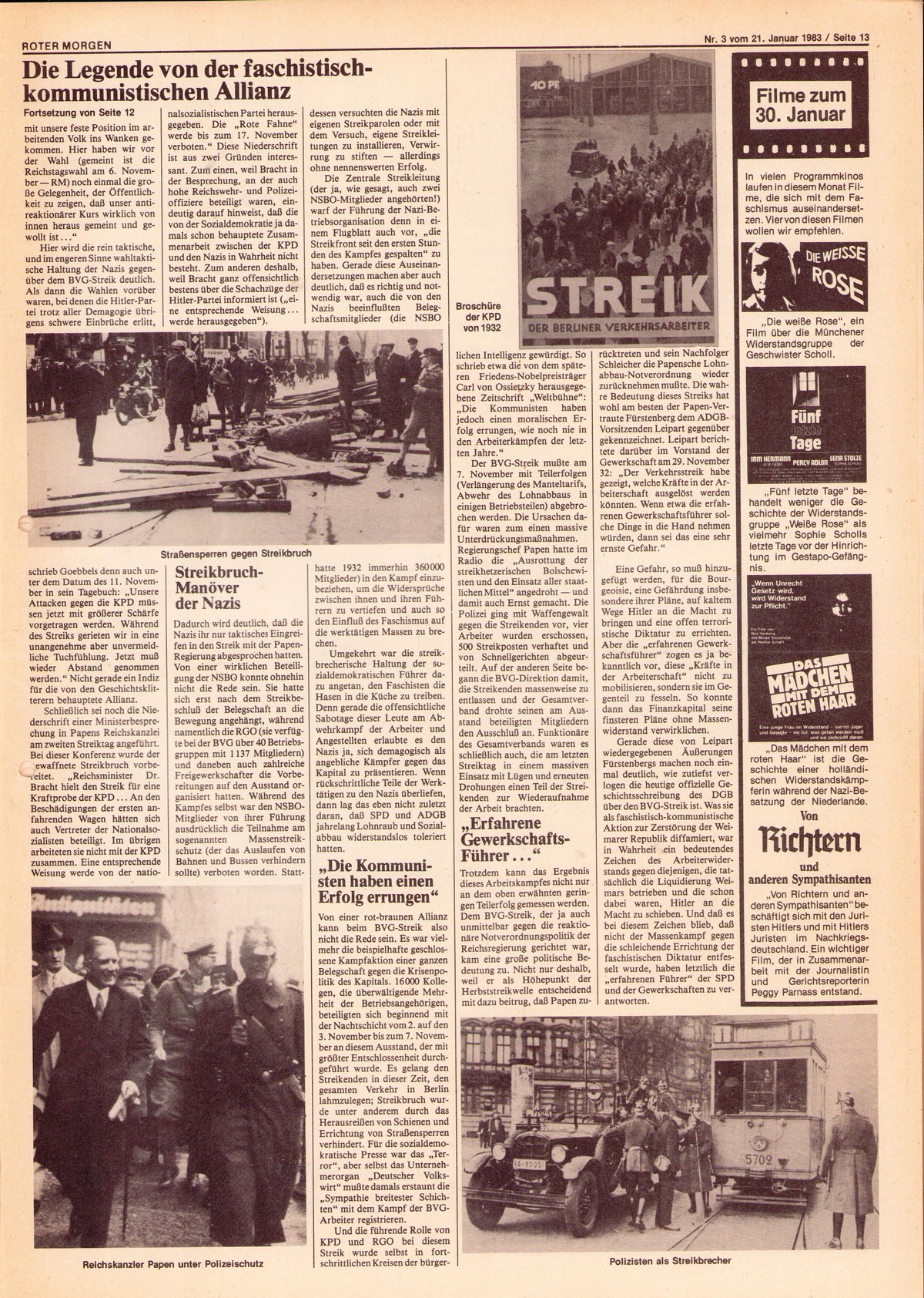 Roter Morgen, 17. Jg., 22. Januar 1983, Nr. 3, Seite 13