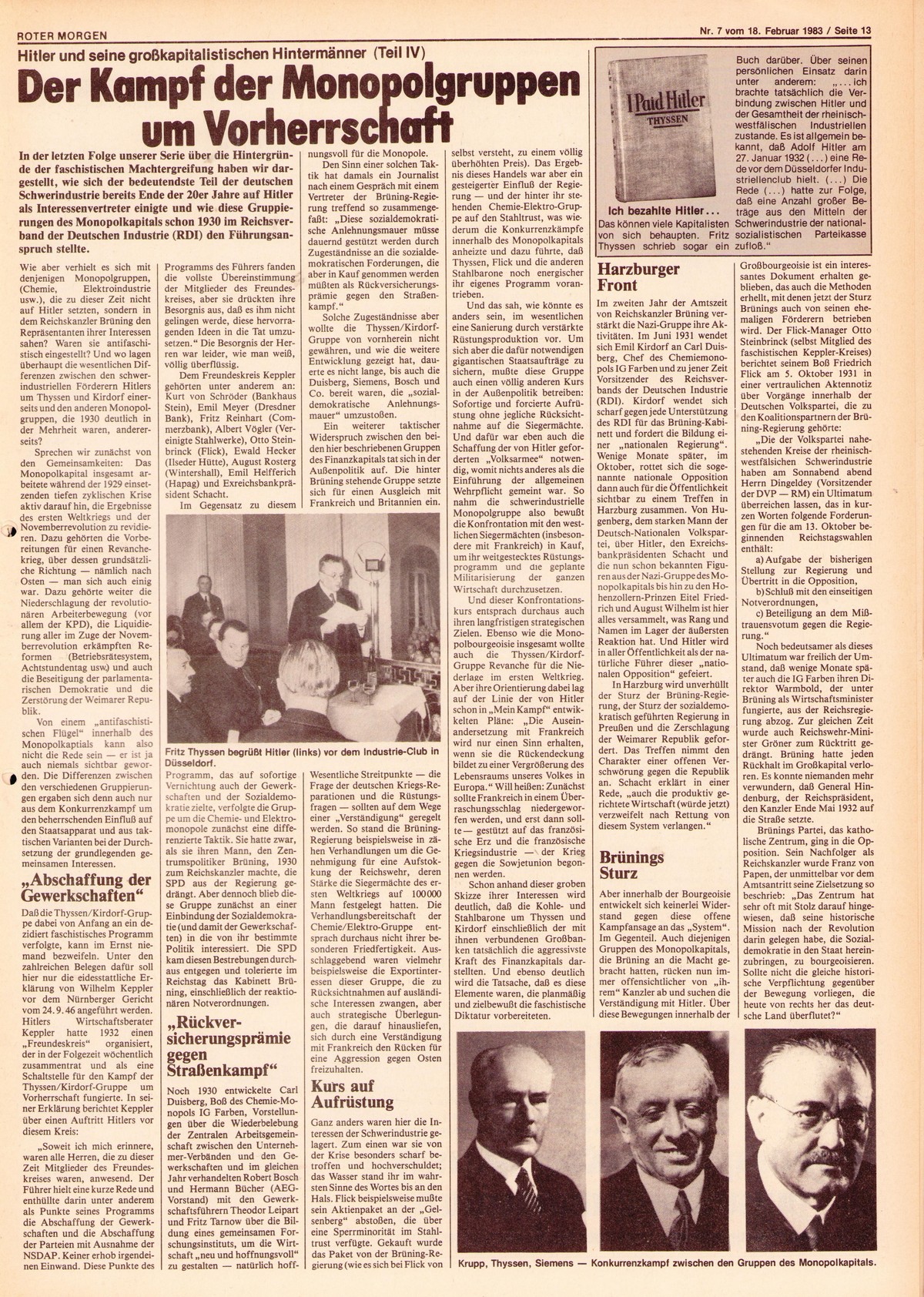 Roter Morgen, 17. Jg., 18. Februar  1983, Nr. 7, Seite 13