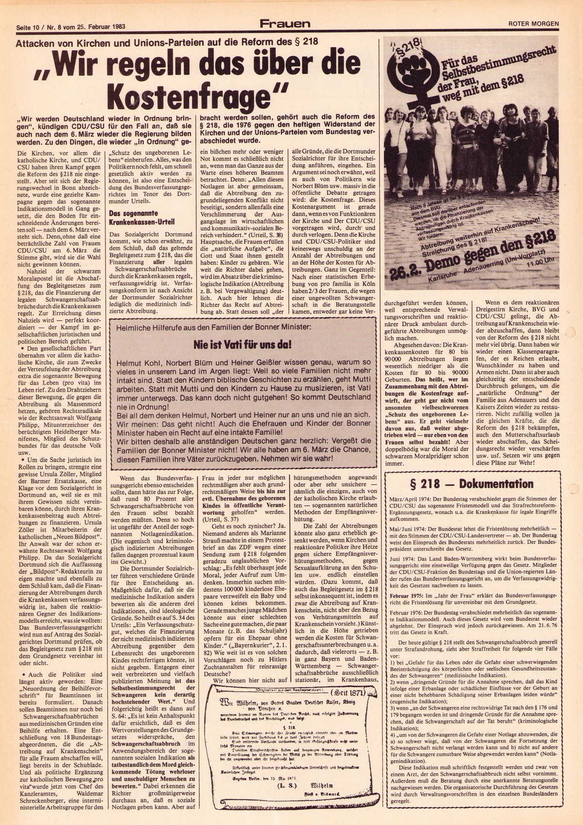 Roter Morgen, 17. Jg., 25. Februar  1983, Nr. 8, Seite 10