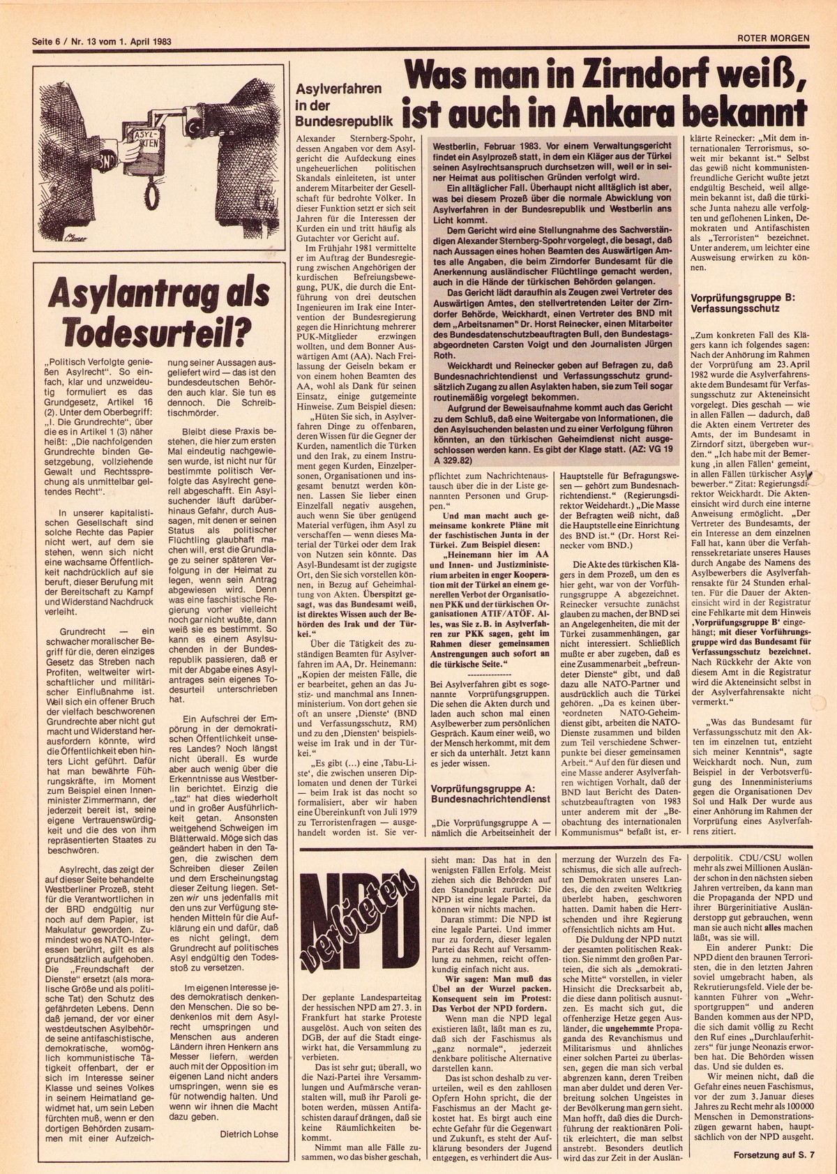 Roter Morgen, 17. Jg., 1. April  1983, Nr. 13, Seite 6