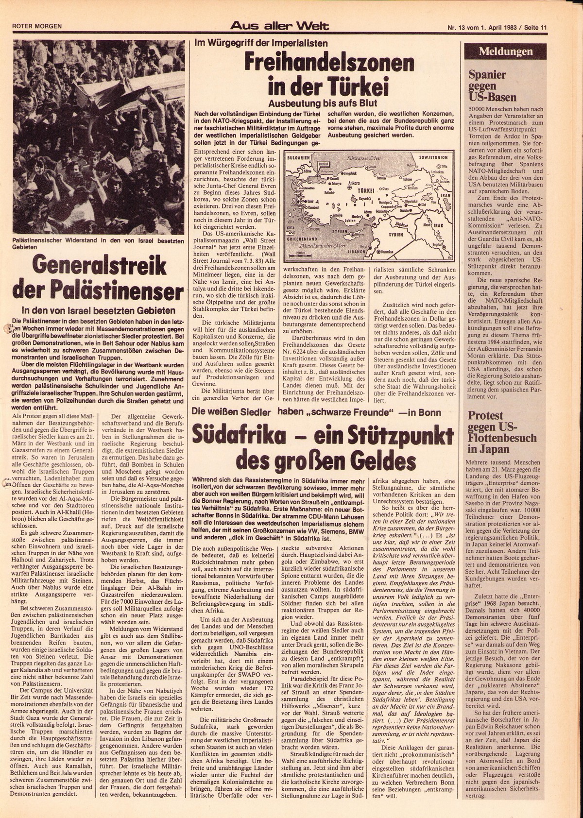 Roter Morgen, 17. Jg., 1. April  1983, Nr. 13, Seite 11