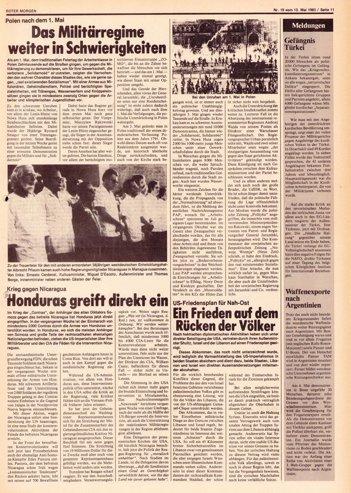 Roter Morgen, 17. Jg., 13. Mai 1983, Nr. 19, Seite 11
