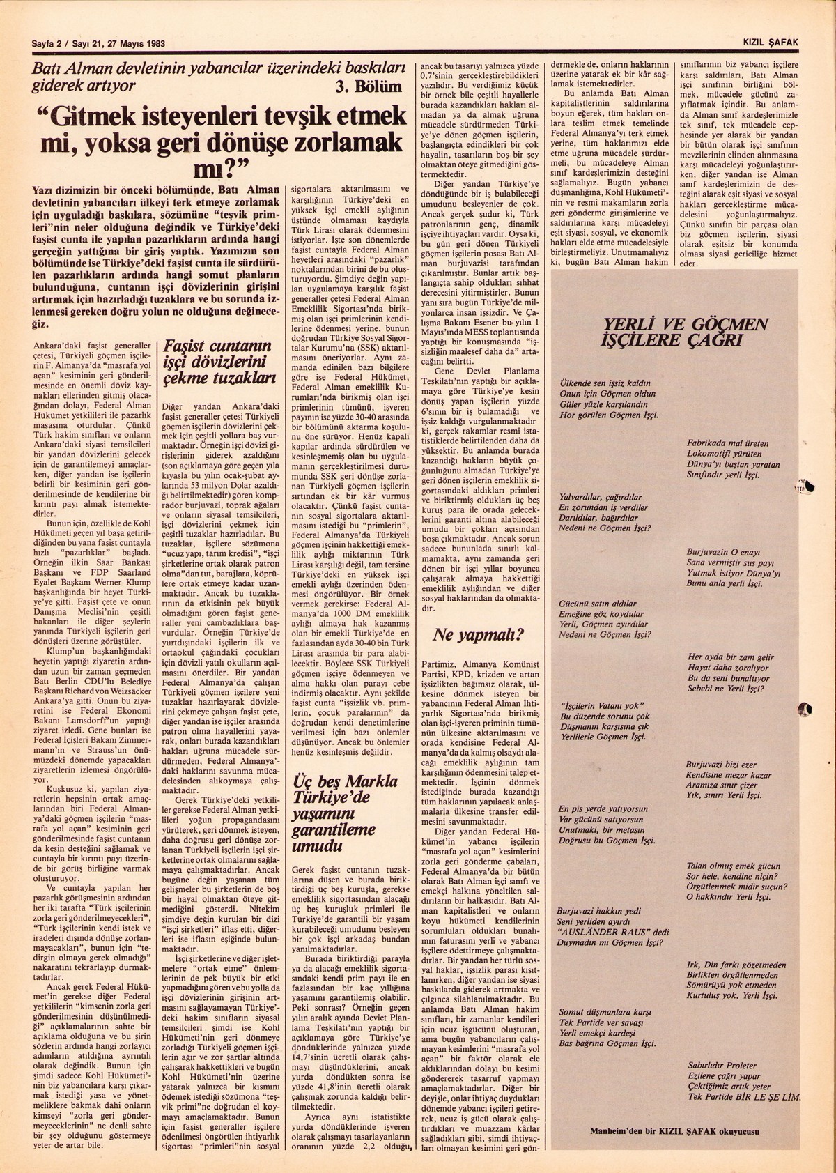 Roter Morgen, 17. Jg., 27. Mai 1983, Nr. 21, Seite 15