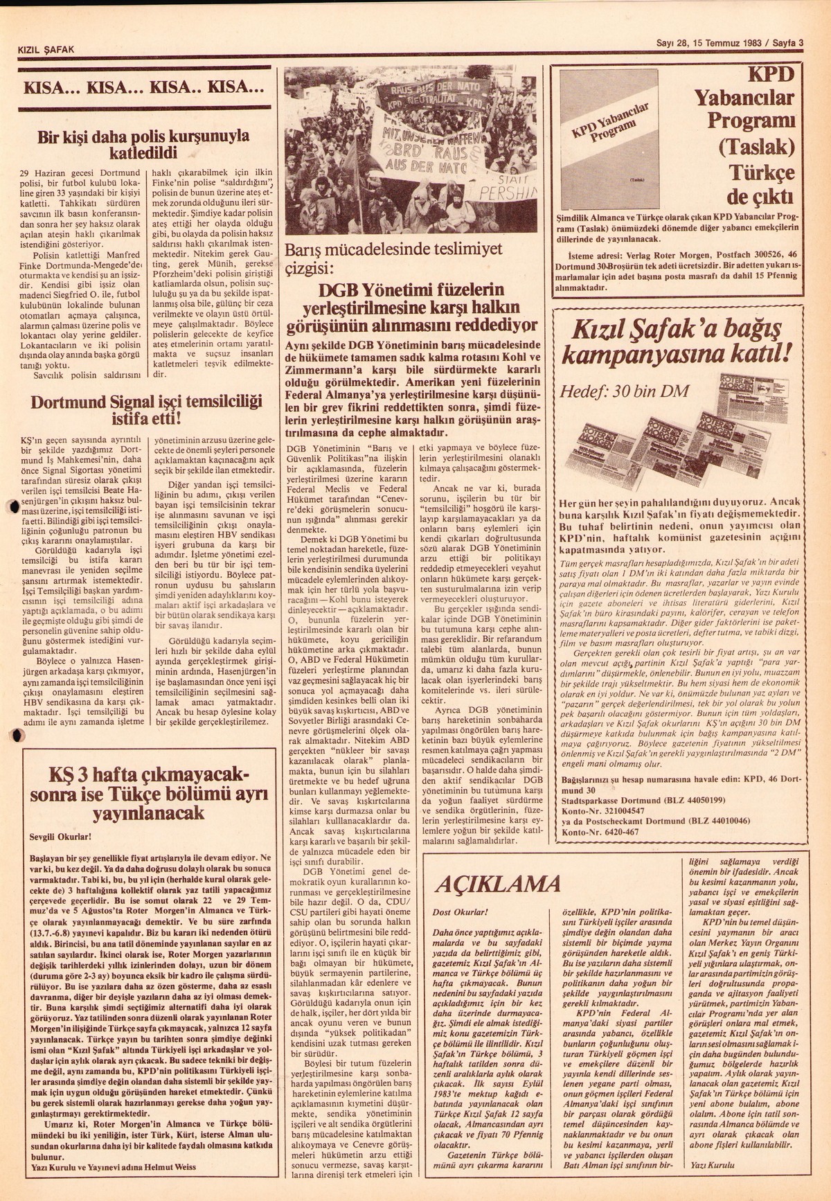Roter Morgen, 17. Jg., 15. Juli 1983, Nr. 28/29, Seite 16
