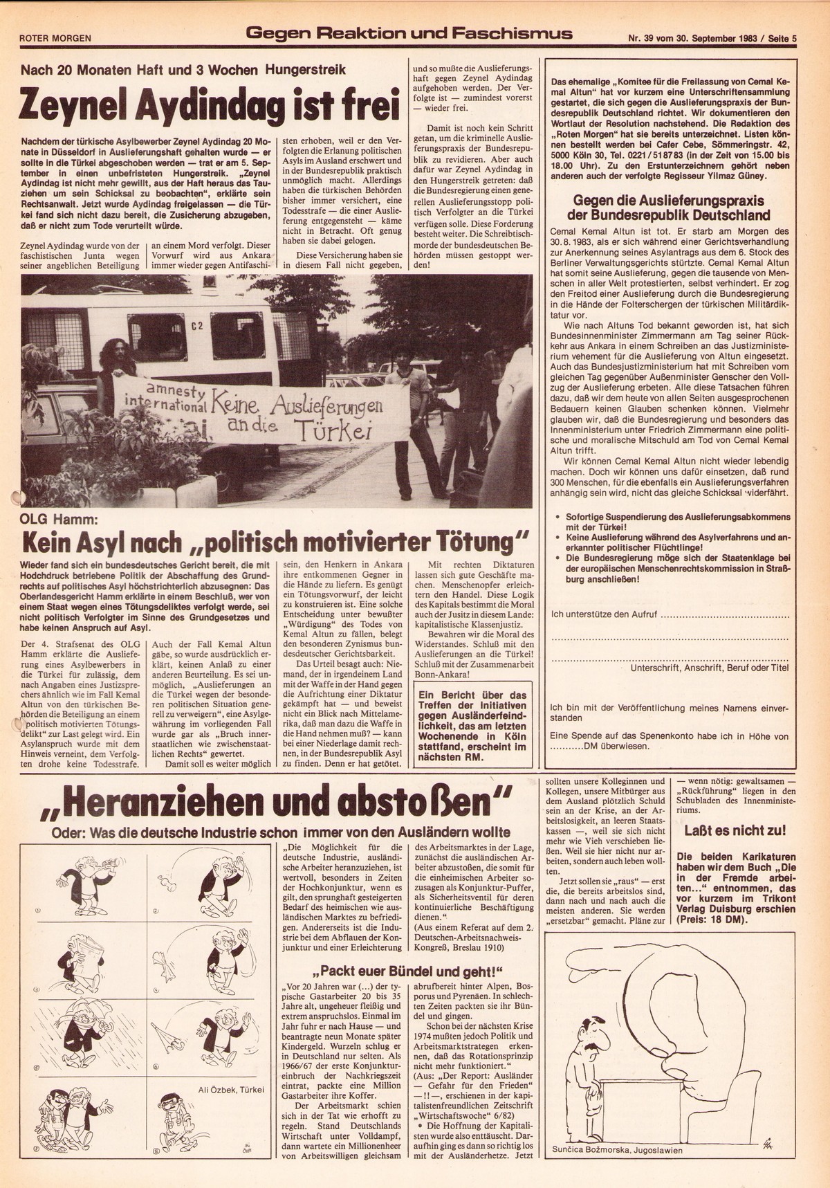 Roter Morgen, 17. Jg., 30. September 1983, Nr. 39, Seite 5