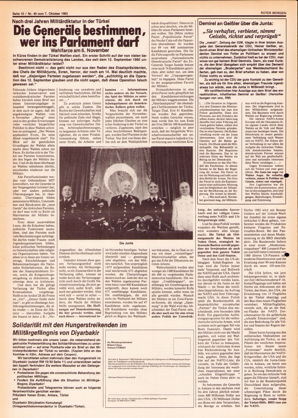 Roter Morgen, 17. Jg., 7. Oktober 1983, Nr. 40, Seite 10