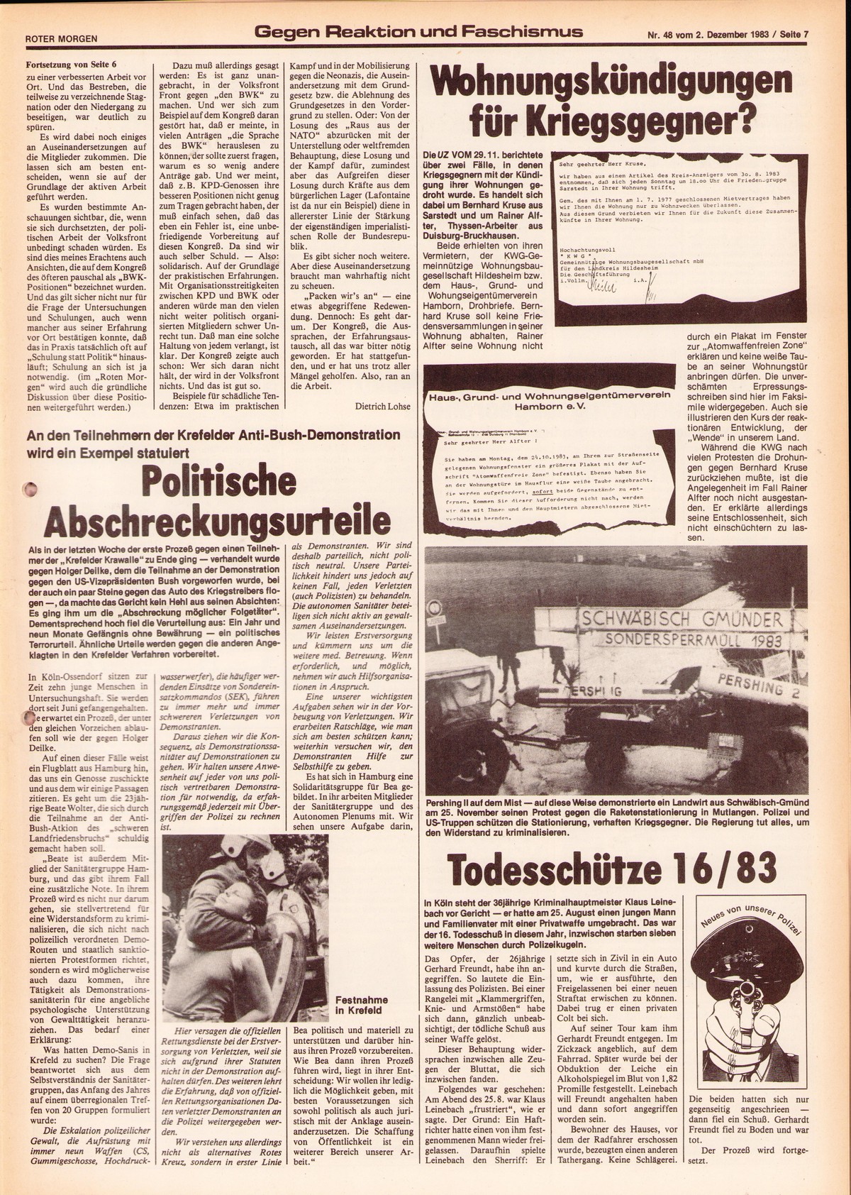 Roter Morgen, 17. Jg., 2. Dezember 1983, Nr. 48, Seite 7