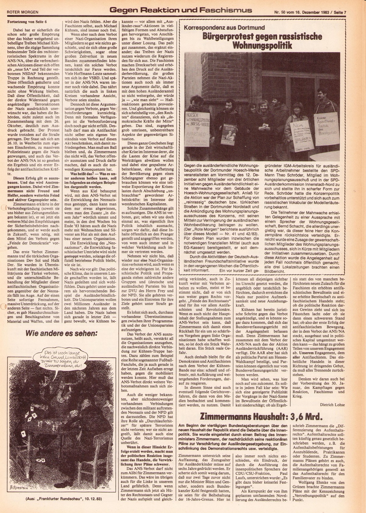 Roter Morgen, 17. Jg., 16. Dezember 1983, Nr. 50, Seite 7