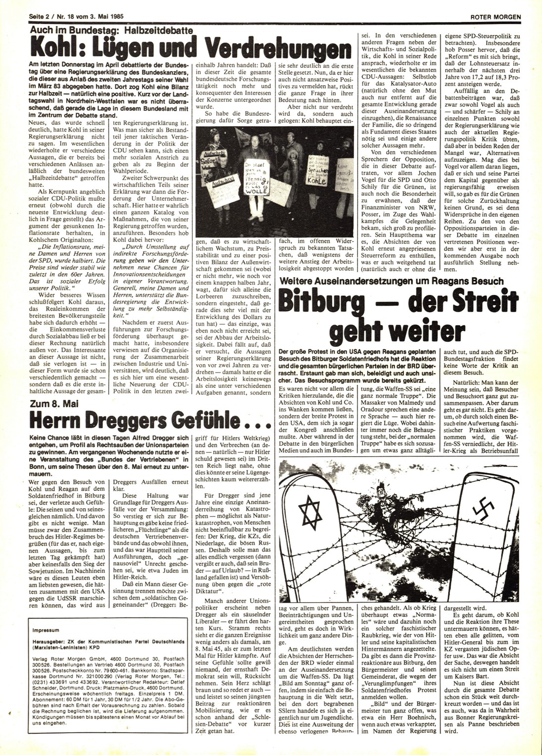 Roter Morgen, 19. Jg., 3. Mai 1985, Nr. 18, Seite 2