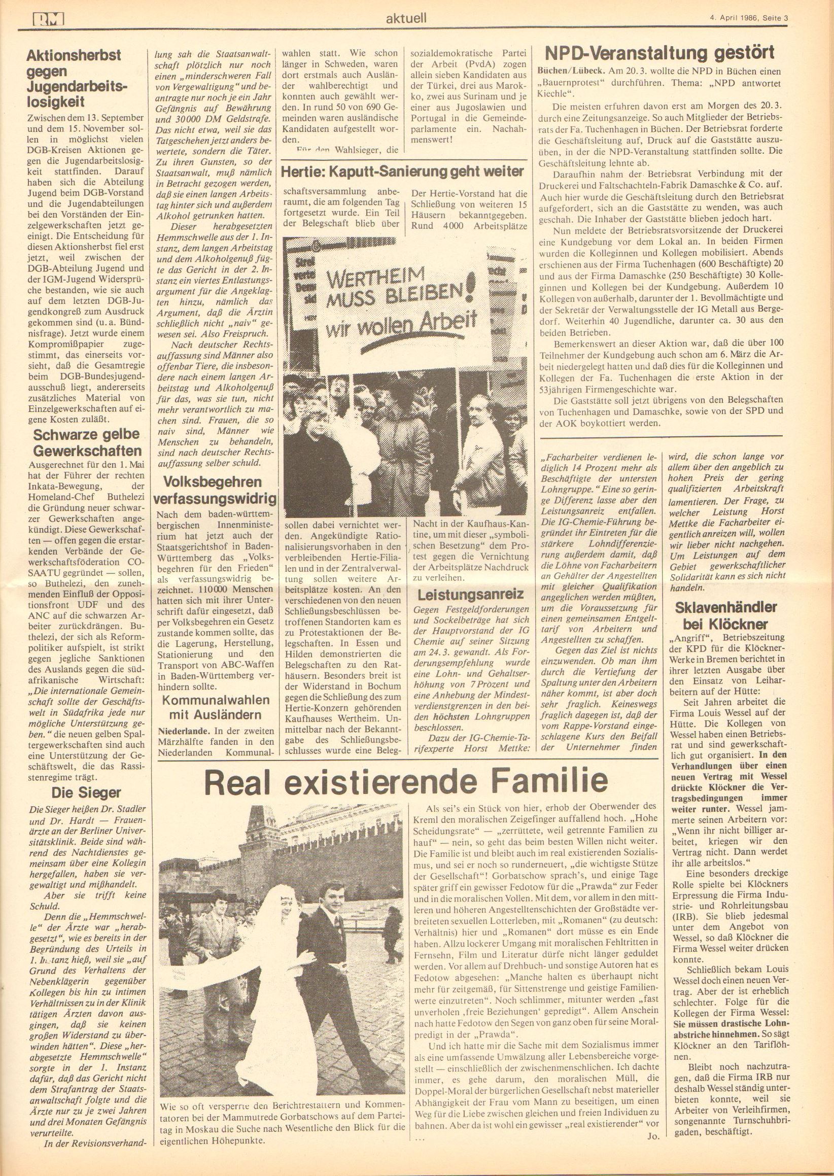 Roter Morgen, 20. Jg., 4. April 1986, Nr. 10, Seite 3