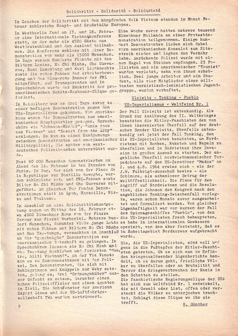 Roter Morgen, 2. Jg., März 1968, Seite 9