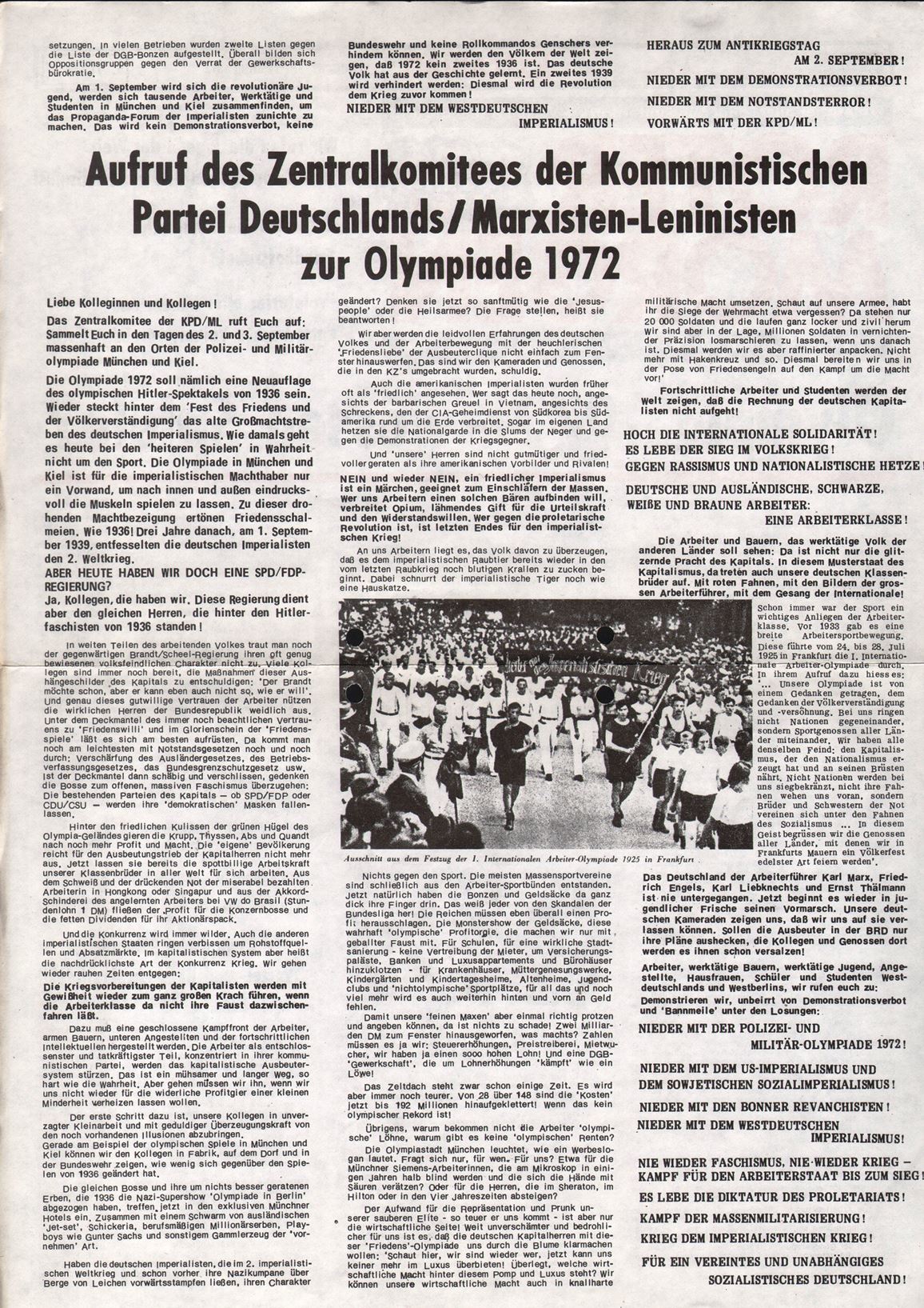 Roter Morgen, 6. Jg., August/September 1972, Extrablatt, Seite 2