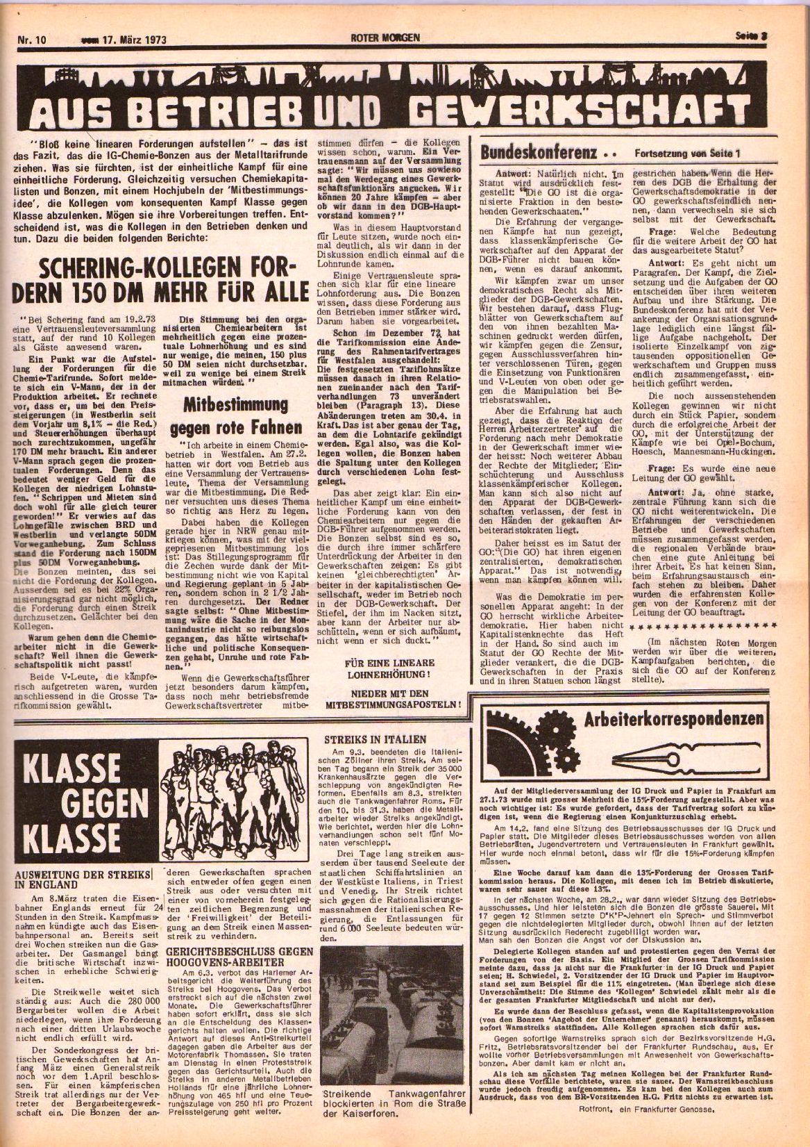 Roter Morgen, 7. Jg., 17. März 1973, Nr. 10, Seite 3