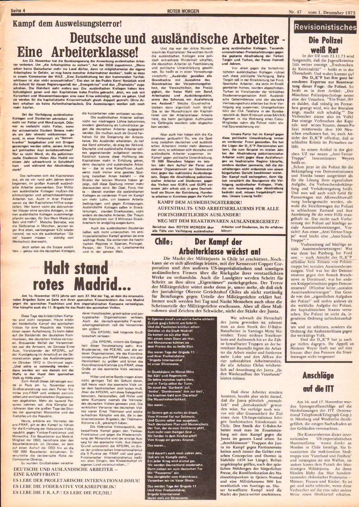Roter Morgen, 7. Jg., 1. Dezember 1973, Nr. 47, Seite 4