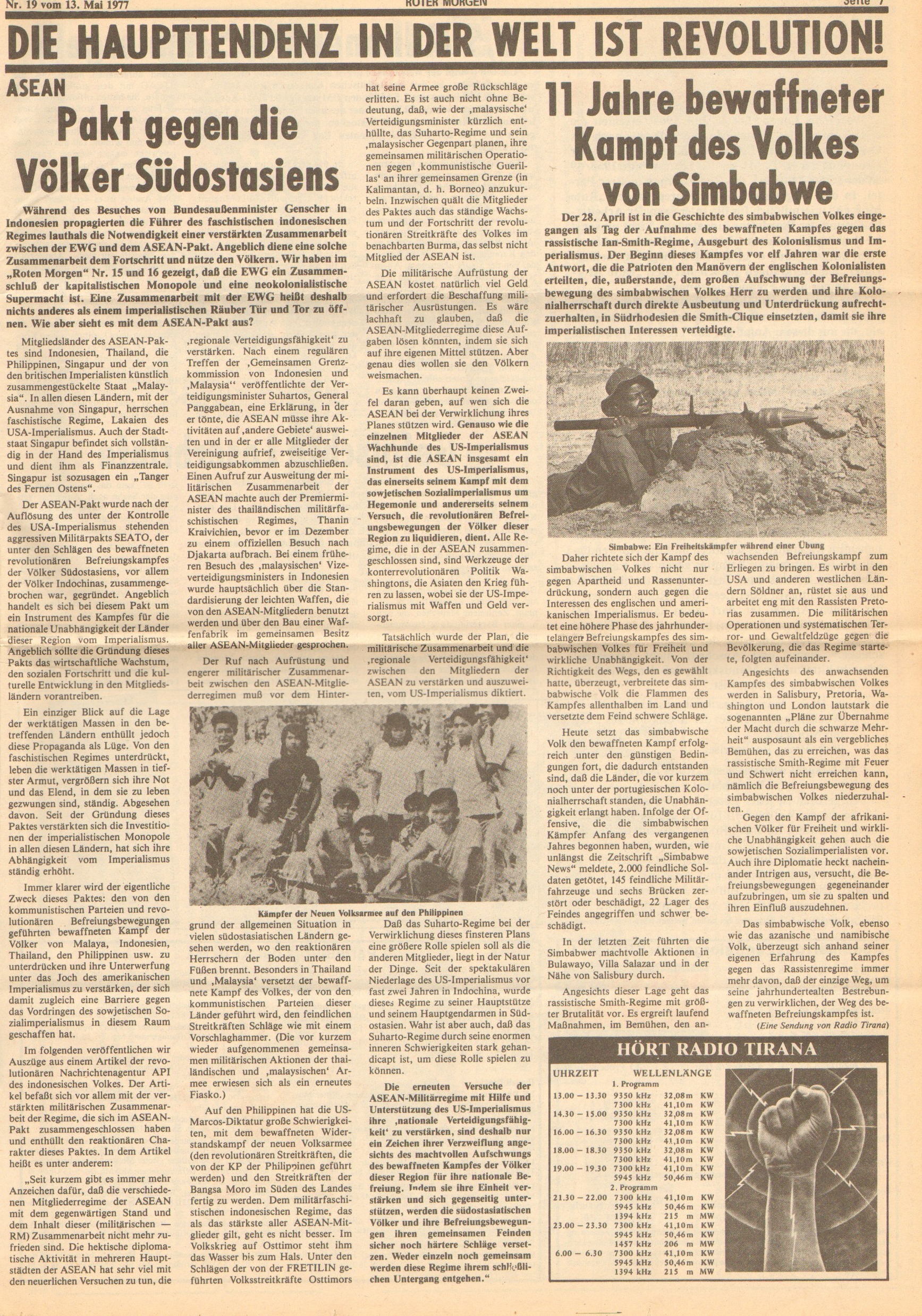 Roter Morgen, 11. Jg., 13. Mai 1977, Nr. 19, Seite 7